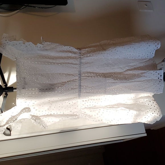 New white eyelet summer dress with ruffles large cotton. S1 - Picture 4 of 4